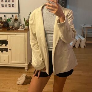 Oversized cream blazer
